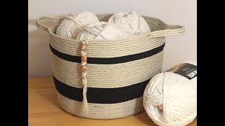 How to Make a Large Cotton Rope Storage Basket [upl. by Aneele]