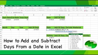 How to Add and Subtract Days From a Date in Excel [upl. by Ennagrom]