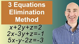 Solving Systems of 3 Equations Elimination [upl. by Ahcas84]