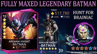 Injustice 2 Mobile FULLY MAXED Arkham Knight Batman 500k Threat BEST CHARACTER IN THE GAME [upl. by Assirolc584]