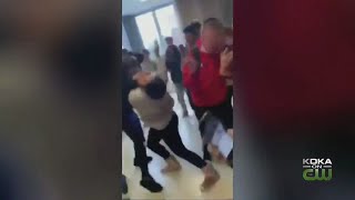 Fight Breaks Out In Hallway Of Highlands High School [upl. by Keyek]