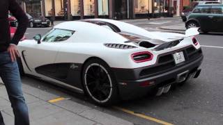 Koenigsegg Agera R start up sound and accelerations in London [upl. by Josias]