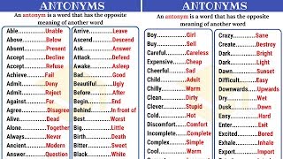 Synonyms vs Antonyms Differences [upl. by Turino]