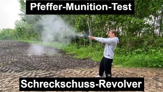 Schreckschussrevolver Schusstest mit Pfeffermunition [upl. by Karina]