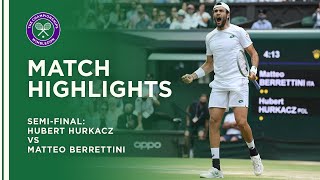 Hubert Hurkacz vs Matteo Berrettini  SemiFinal Highlights  Wimbledon 2021 [upl. by Aserehc]