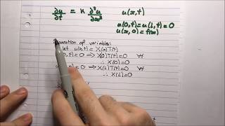 PDE Heat Equation  Separation of Variables [upl. by Annovahs]