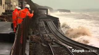 Dawlish as sea wall collapses [upl. by Kovacs]