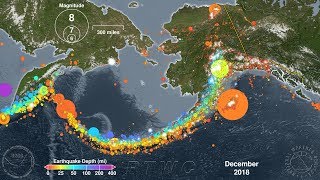 Earthquakes of Alaska 1918  2019 [upl. by Hi799]