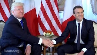 MacronTrump Handshake Under the Microscope [upl. by Westney994]