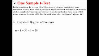 One Sample tTest [upl. by Eduardo92]