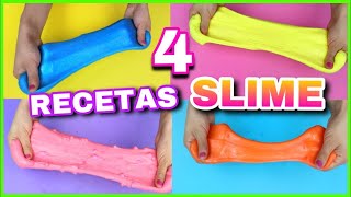 4 RECETAS PARA HACER SLIME  SLIME FÁCIL Y SIN BÓRAX  NatyGloss [upl. by Broder]