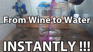 KMnO4  H2O2  Spectacular chemical reaction  From wine to water instantly [upl. by Ikin]