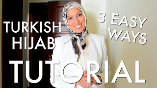 Beautiful Turkish Hijab Style 3 Ways Tutorial  Haute Hijab [upl. by Holihs]