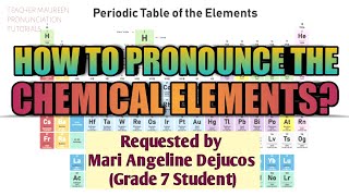 HOW TO PRONOUNCE THE 118 ELEMENTS IN PERIODIC TABLE  Teacher Maureen [upl. by Lounge]