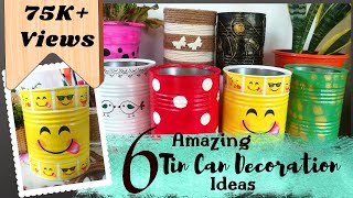 DIY 6 Amazing Tin Can Decoration Ideas  Tin can crafts  Recycled Tin Can Craft Ideas  Craftdil [upl. by Arded]