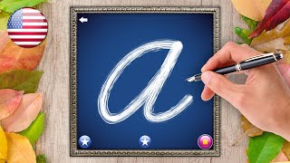 Learn to write Uppercase Cursive Letters A to Z  English Alphabet  Letter School Games [upl. by Annohsal]