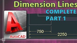 Autocad 2018  Dimension lines complete tutorial PART 1 [upl. by Dib437]