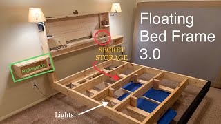 Floating Bed Frame 30 DIY everything you need [upl. by Annirok]