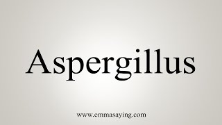 How To Say Aspergillus [upl. by Sirref]