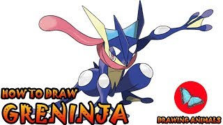 How To Draw Greninja Pokemon  Drawing Animals [upl. by Sharman532]