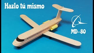 Como hacer un avion de pasajeros con palillos de helado [upl. by Bethena295]