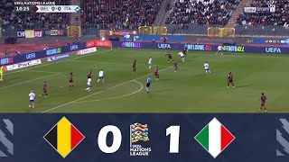 Belgium vs Italy 01  UEFA Nations League 202425  Match Highlights [upl. by Reyotal]