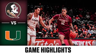 Florida State vs Miami Game Highlights  202425 ACC Mens Basketball [upl. by Ainuj]