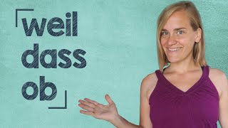 Learn Subordinating Conjunctions in German  Part 1 weil  dass  ob  A2 with Jenny [upl. by Htnamas691]