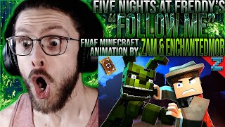 Vapor Reacts 1196  FNAF MINECRAFT MUSIC VIDEO quotFollow Mequot by ZAMinationProductions EnchantedMob REACTION [upl. by Romulus]