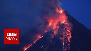 Timelapse of Philippines volcano eruption  BBC News [upl. by Dolf]