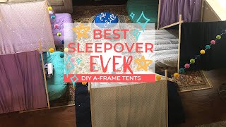 Easy DIY AFrame TeePee Tent for 10  Tween Glamping Sleepover Birthday Party [upl. by Shaine]