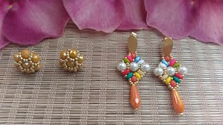 Tutorial Aretes de 5 minutos super fácil parte 2 [upl. by Eelannej]