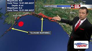 Magnitude 82 earthquake strikes Alaska tsunami watch issued for US West Coast [upl. by Nylesoy337]