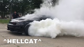 Hellcat Charger Pops Tires burning them to the WIRES [upl. by Okun577]