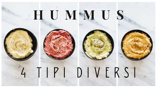 4 tipi di Hummus  Diversi dal solito  RICETTA base HUMMUS semplice [upl. by Boff411]