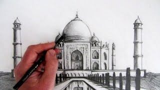 How to Draw the Taj Mahal Narrated Step by Step [upl. by Teage]