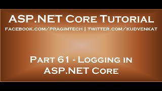 Logging in ASP NET Core [upl. by Charmane]