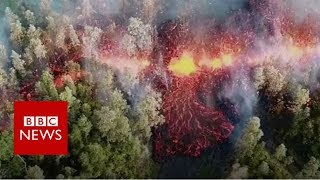 Hawaii volcano Mount Kilauea volcano erupts  BBC News [upl. by Kong31]