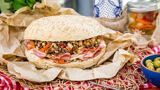 New Orleans Muffaletta Sandwich  Home amp Family [upl. by Acinnor]