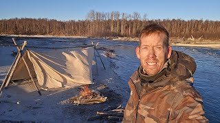 Solo Winter Bushcraft Camping in Alaska [upl. by Netty]