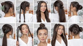 10 EASY HEATLESS BACK TO SCHOOL HAIRSTYLES [upl. by Ettena]