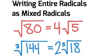 How To Simplify a Radical [upl. by Laehcor]