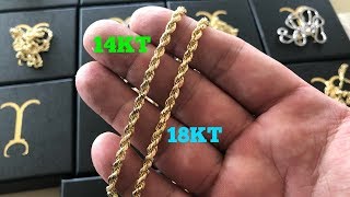 18kt vs 14kt ROPE CHAINS [upl. by Ameg]