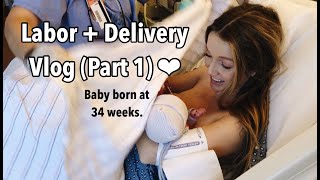 Labor  Delivery Vlog 6 weeks premature  Part 1 [upl. by Sev]