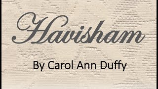 quotHavishamquot by Carol Ann Duffy [upl. by Aynos]