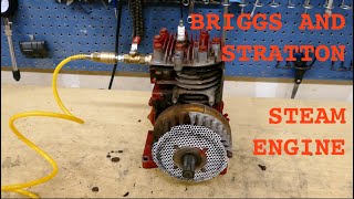 Briggs engine to COMPRESSED AIRSTEAM ENGINE [upl. by Ardnos534]