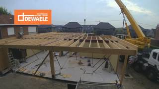 Montage van een houtskeletbouw woning timelapse [upl. by Flss]