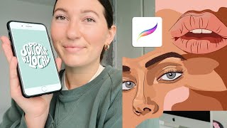 HOW TO USE PROCREATE POCKET Illustrate on your iPhone  Easy Digital Art Tutorial  Sophie Boyden [upl. by Leitnahs]