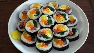 How to make gimbap aka kimbap 김밥 [upl. by Snyder]