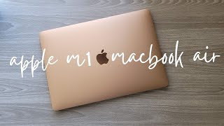 NEW M1 MacBook Air Gold Unboxing [upl. by Kaiulani]